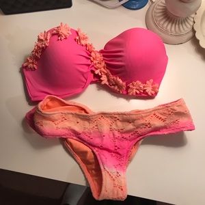 Pink floral bikini